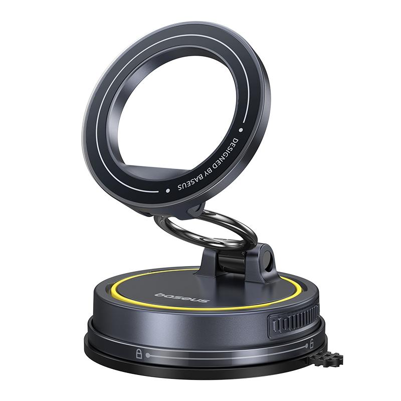 Baseus VC2 Flex Magnetic Car Mount Suction Cup Version with 35N Powerful Magnets 360° Swivel Base Wireless Charging