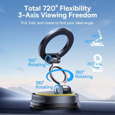 Baseus VC2 Flex Magnetic Car Mount Suction Cup Version with 35N Powerful Magnets 360° Swivel Base Wireless Charging
